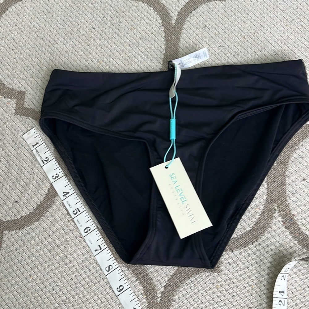🏖️ Sea level Australia black essentials mid bikini bottoms pant, size 4 - Picture 8 of 14